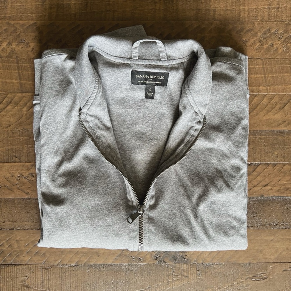 Banana Republic | Men's Zip-Up Sweater in Gray